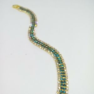 Roman Blue and White Rhinestone Bracelet